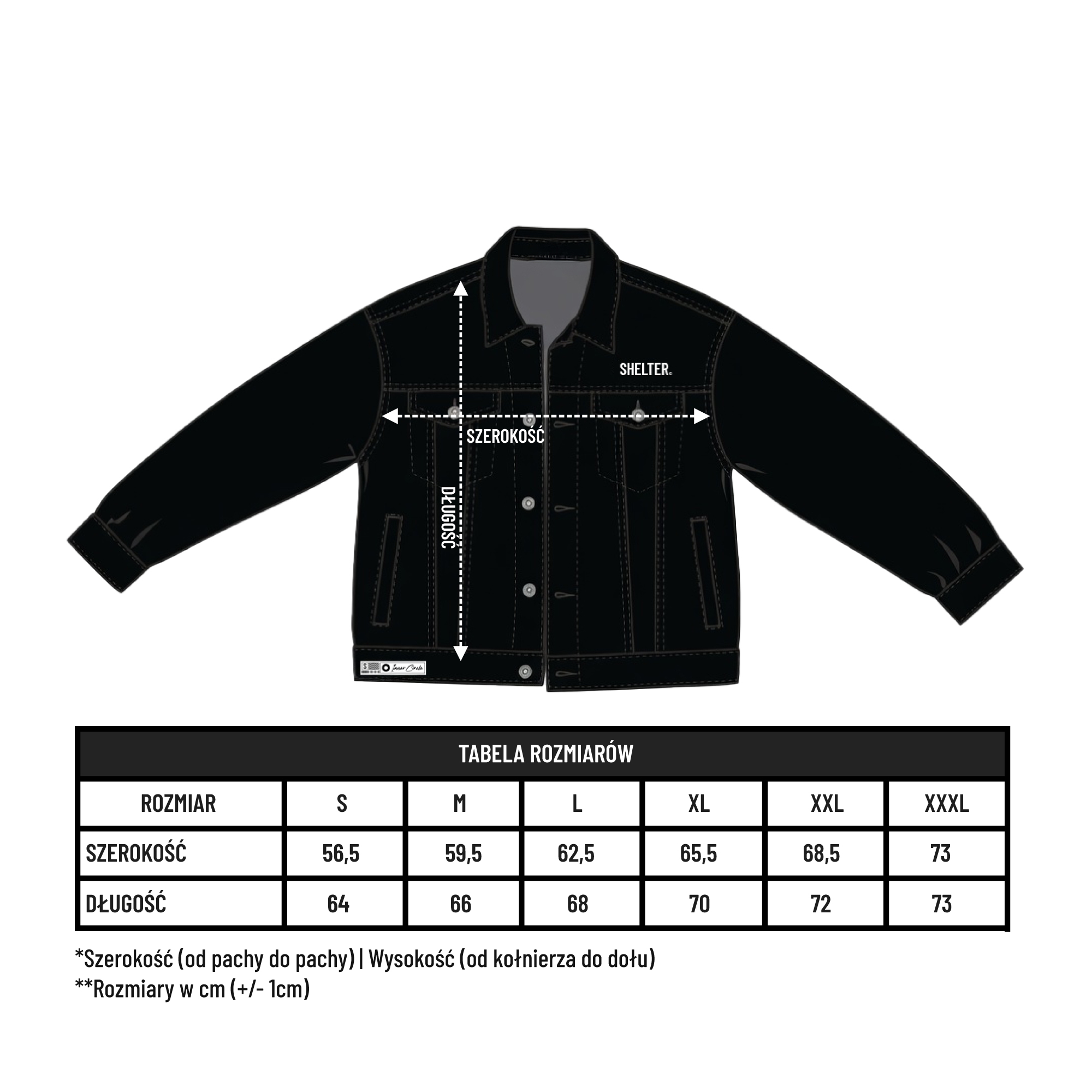 Tabela rozmiarów The Shelter